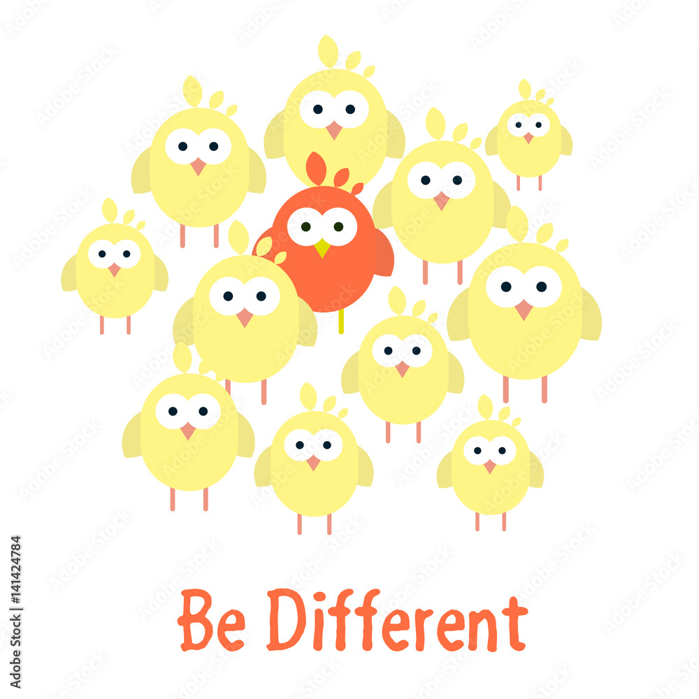 Be different illustation template with chickens. Be different illustation template with chickens.