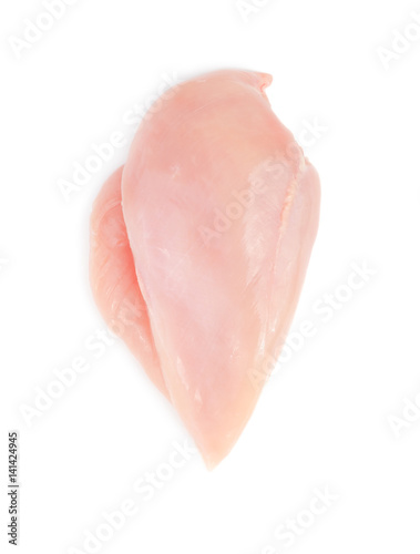 Raw chicken breast fillet isolated