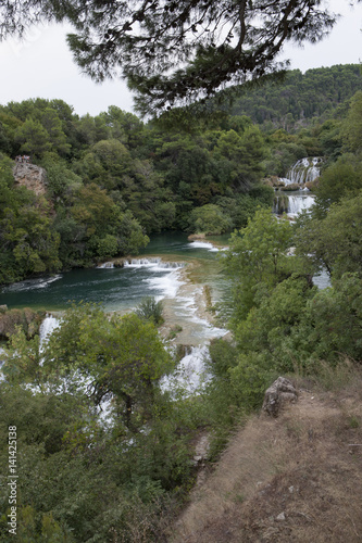 Waterfall at Krka National Park  Croatia. river Krka, Central Dalmatia, Šibenik-Knin county, Miljevci area, Šibenik photo