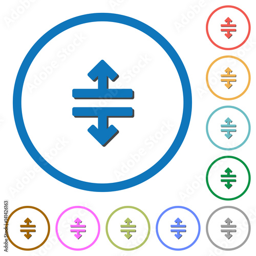 Horizontal split tool icons with shadows and outlines