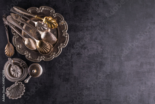 Old vintage silver kitchen ...
