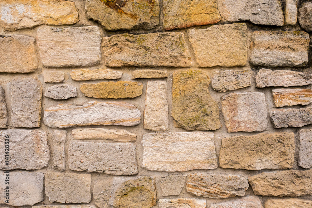 Fototapeta premium Old yellow Sandstone Wall