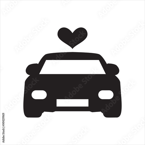 Car heart, icon, vector illustration eps10
