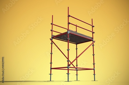 Fototapeta Composite image of 3d image of red scaffold frame