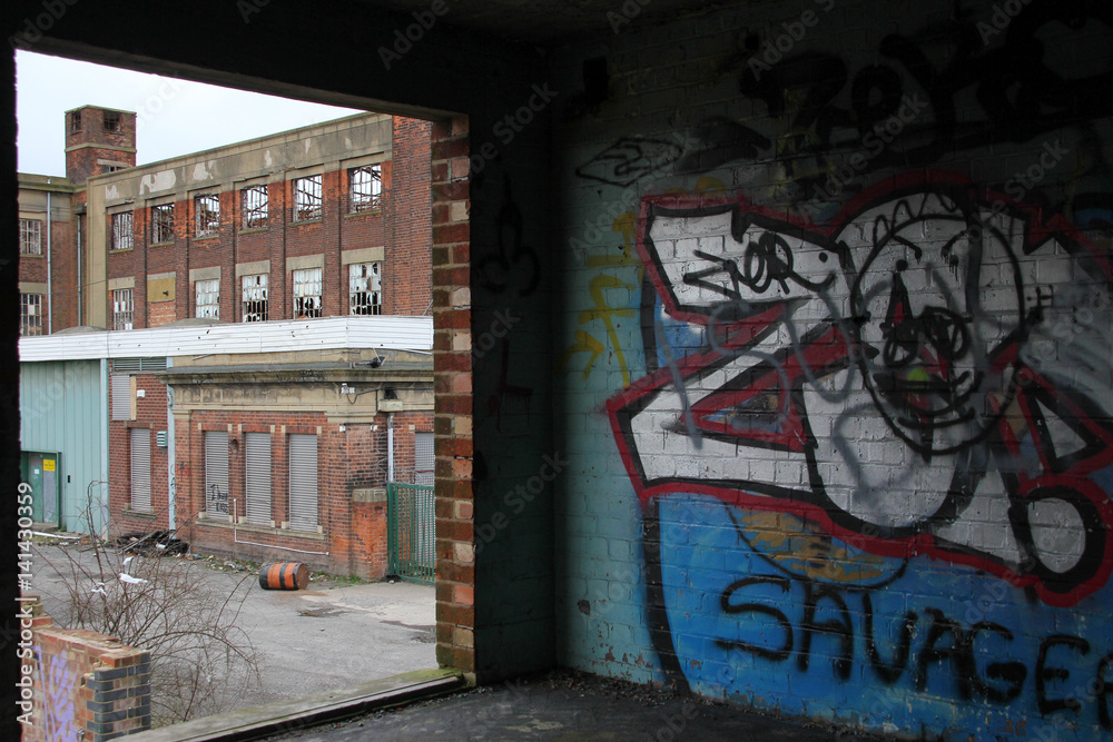 abandoned industrial graffiti 
