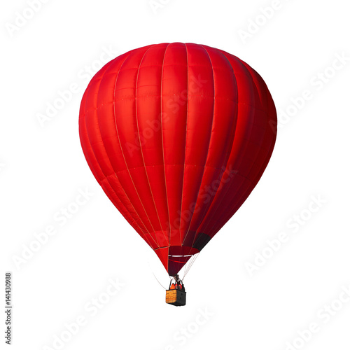 Photographie Ballon à air rouge isolé sur blanc avec canal alpha et chemin de travail, parfai