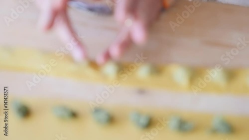 Italian Fresh pasta preparation hand made photo