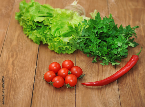 Vegetables on a wooden background