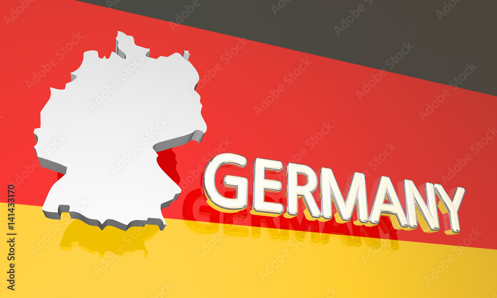Germany Country Nation Map Europe 3d Illustration
