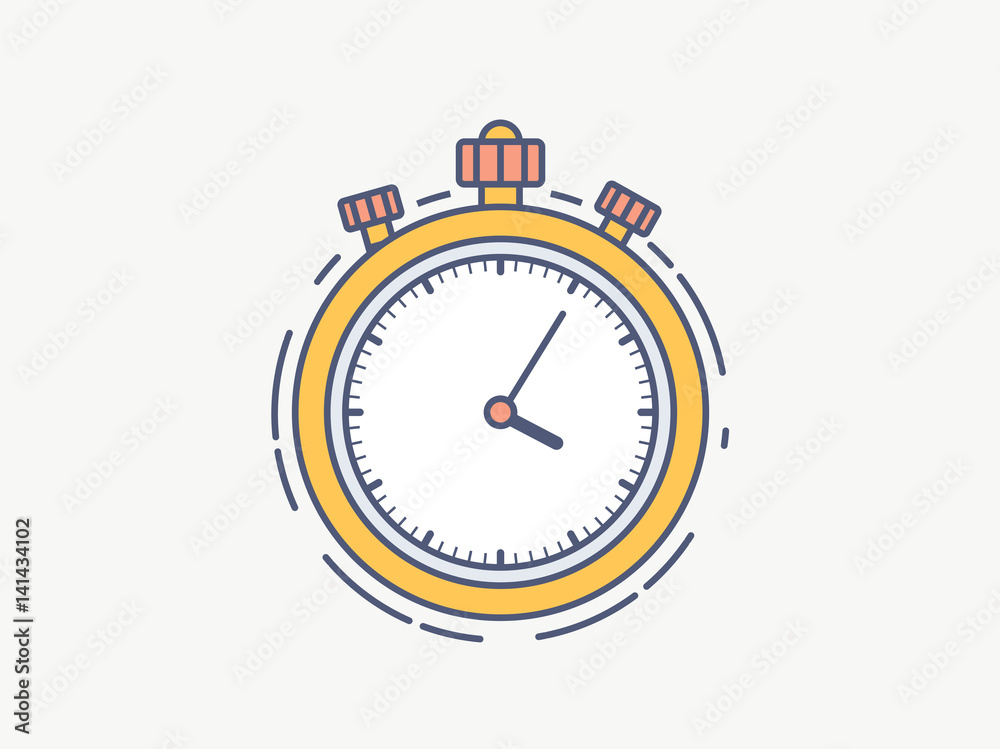 Stopwatch Line Icon Minimal Vector Illustration Stopwatch Line Icon Minimal Vector Illustration