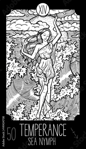 Temperance. Sea Nymph. Tarot card Major Arcana. See all collection in my portfolio