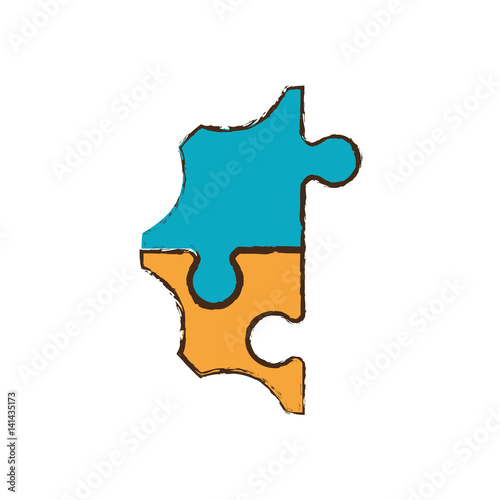 puzzle pieces cooperation image vector illustration eps 10