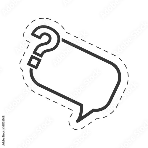 question mark bubble speech outline vector illustration eps 10