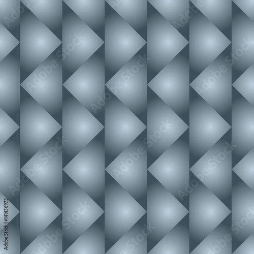 Seamless geometric vector pattern with shapes overlaping each other in rows