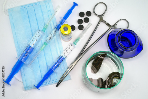 Medical leech on white background