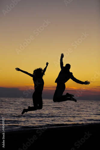 Silhouette of Lovely Couple at the beach