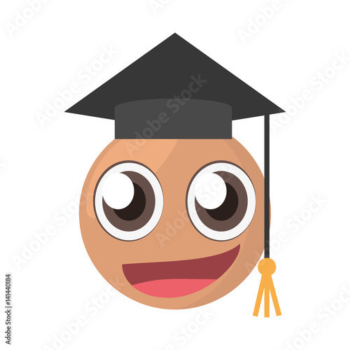 emoticon male graduate expression vector illustration eps 10