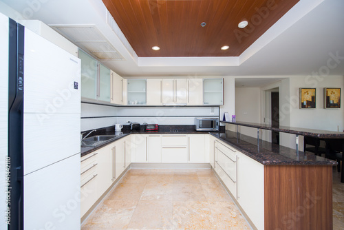 interior design of the kitchen in apartment