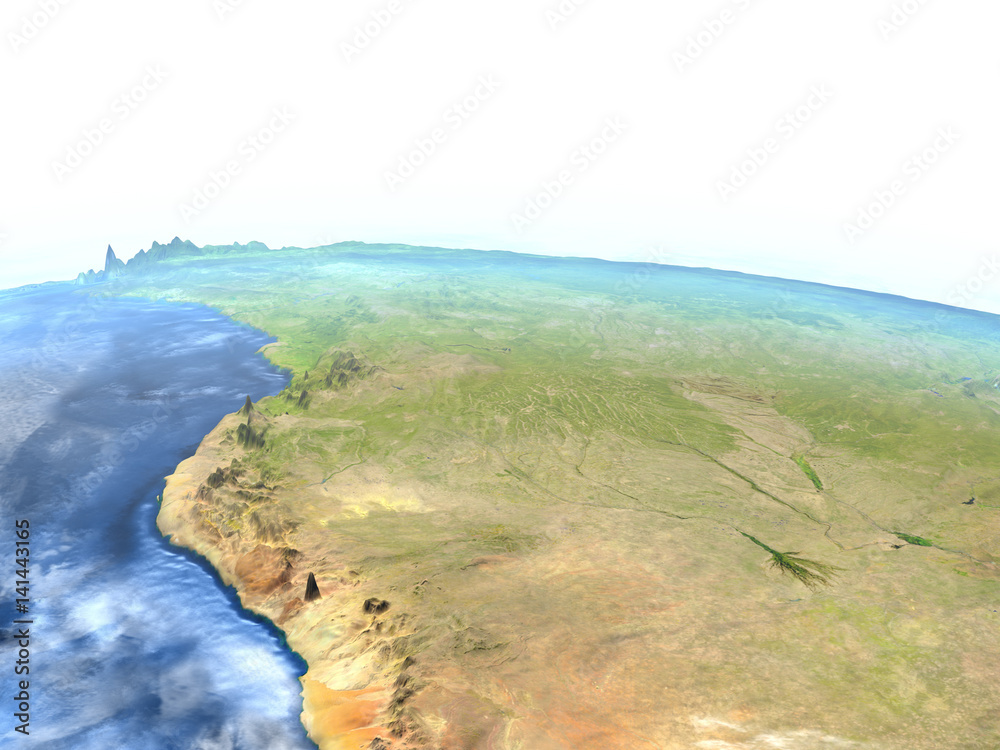 Okawango delta on Earth - visible ocean floor