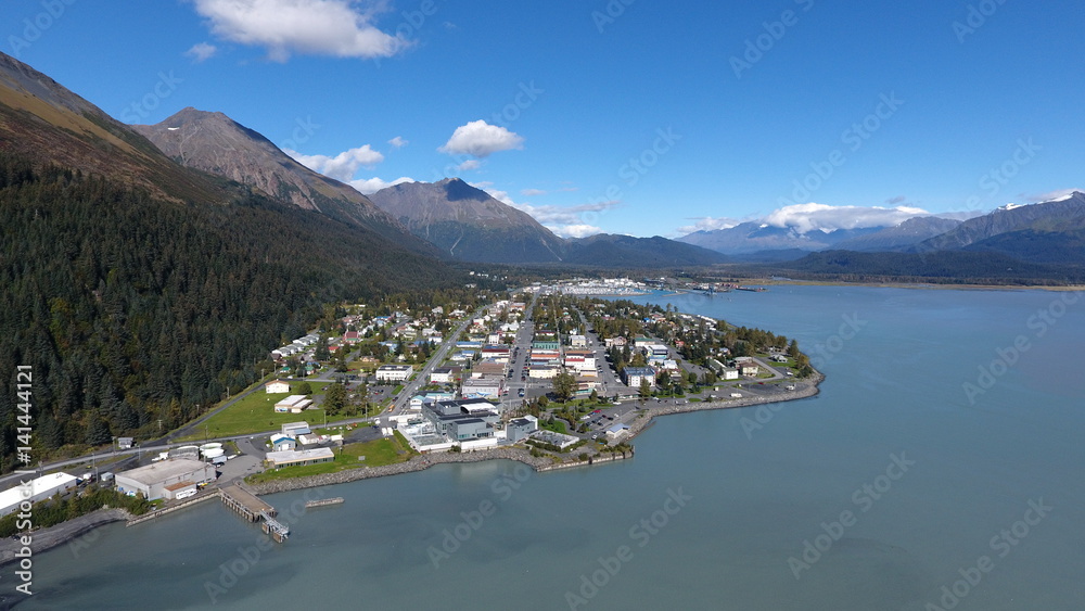 Aerial View of Seward, Alaska 