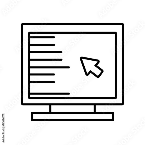 computer cursor screen technology outline vector illustration eps 10 photo