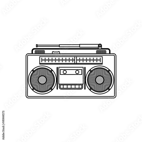 Vintage radio stereo icon vector illustration graphic design