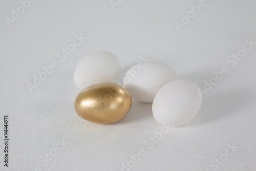 White and golden easter eggs