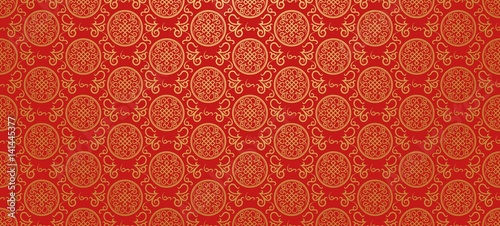 Red background. Chinese and Japanese style. Vector illustration