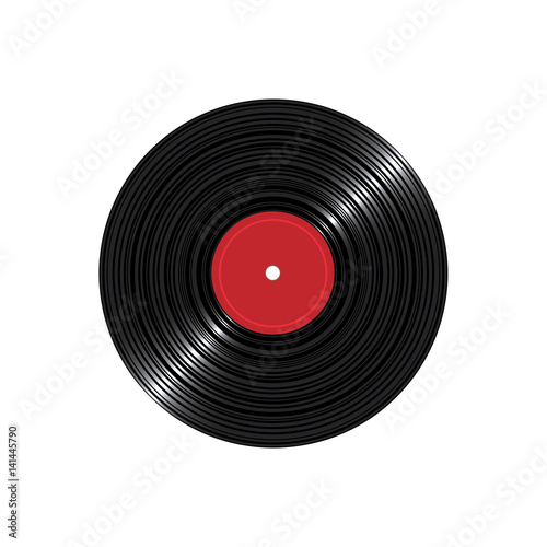 Vinyl disk record isolated on white background