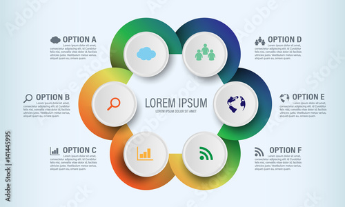 Circle graphic vector elements for infographic. Template chart diagram, graph, presentation, workflow for business work. Abstract design background illustrator.