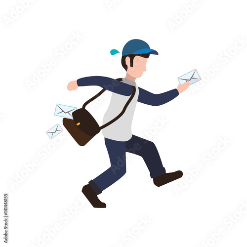 Mailman delivery service icon vector illustration graphic design