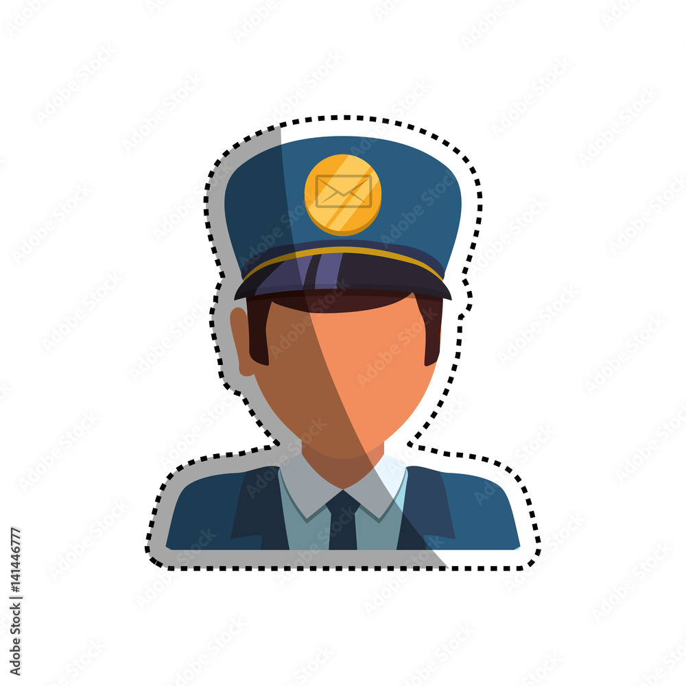 Mailman delivery service icon vector illustration graphic design