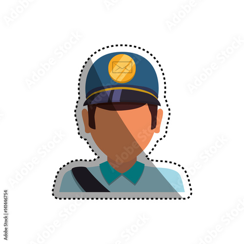 Mailman delivery service icon vector illustration graphic design