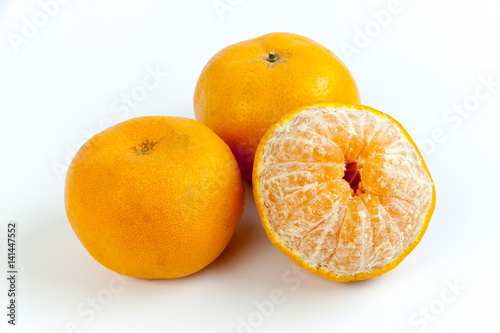 fruit orange on white