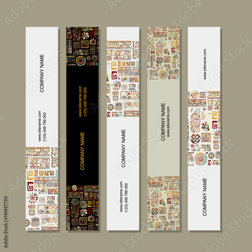 Banners design, ethnic handmade ornament