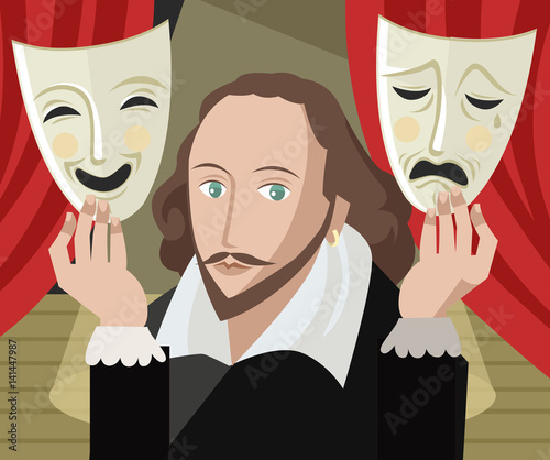 english great theater writer with masks