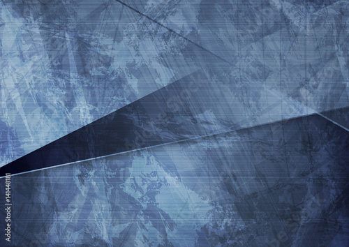 Grunge material dark blue corporate background