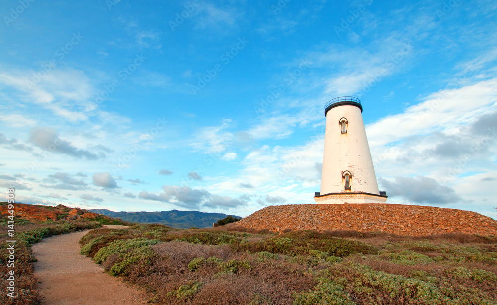 Lighthouse at Piedras Blancas point on the Central Coast of California USA