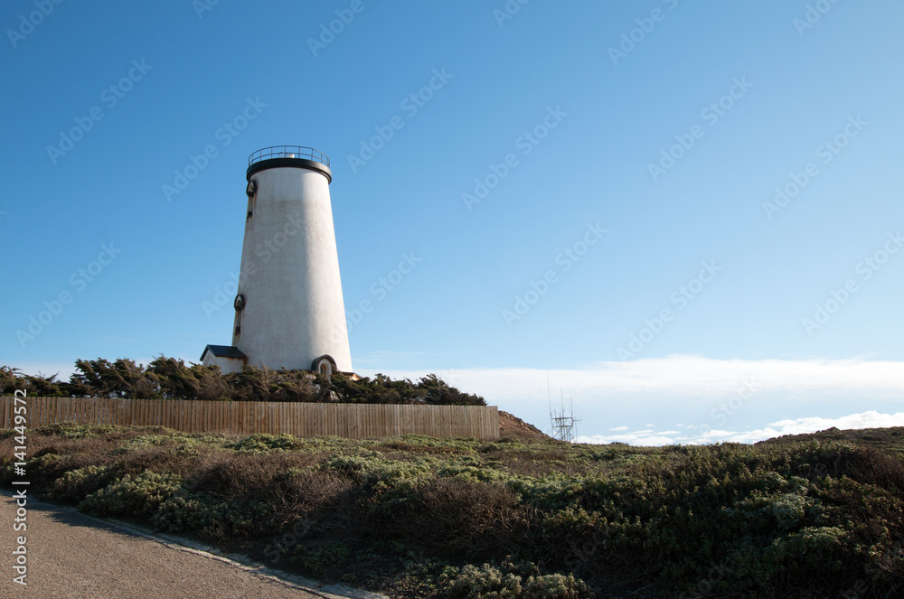 Lighthouse at Piedras Blancas point on the Central Coast of California USA Lighthouse at Piedras Blancas point on the Central Coast of California USA