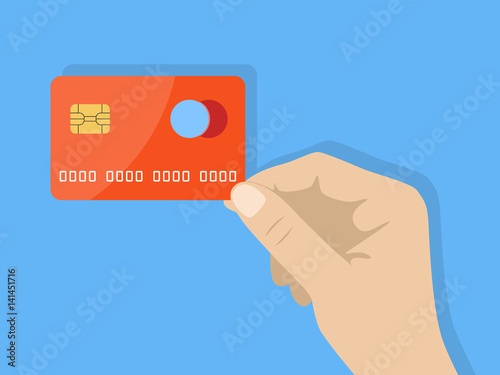 Hand Holding Credit Card Vector