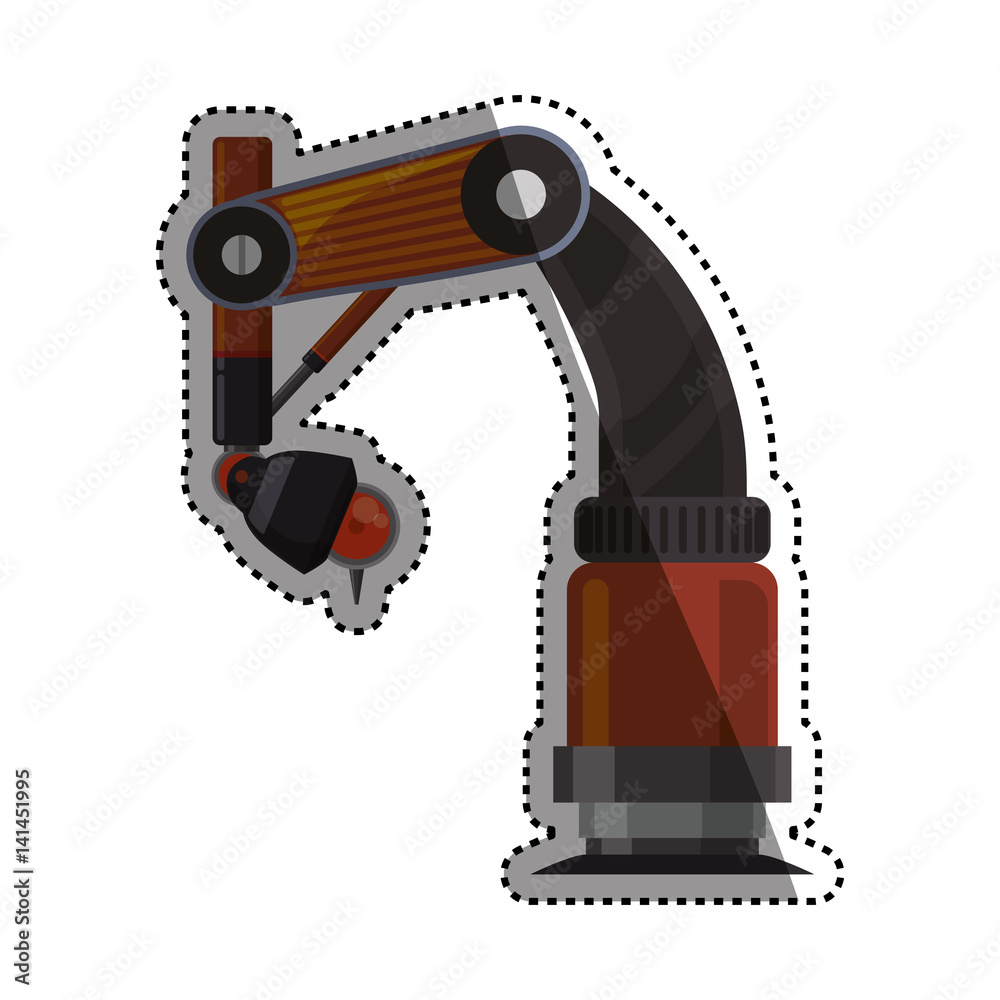 Robotic arm technology icon vector illustration graphic design Robotic arm technology icon vector illustration graphic design