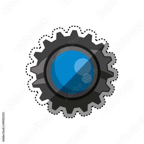 Gear machinery piece icon vector illustration graphic design