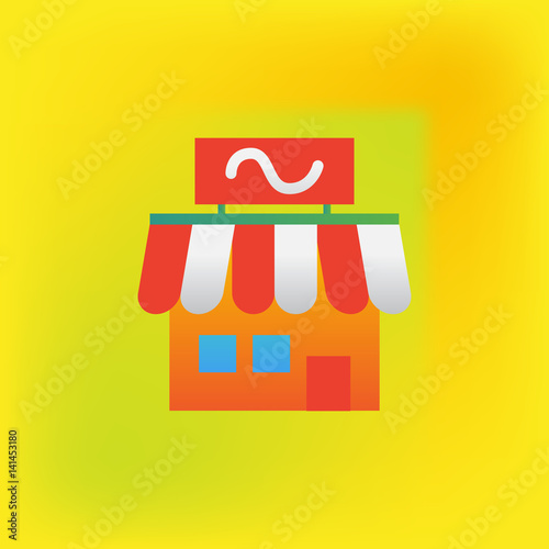Vector icon or illustration showing store building in brutalism style