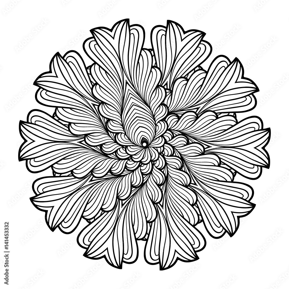 Abstract black and white mandala pattern Abstract black and white mandala pattern