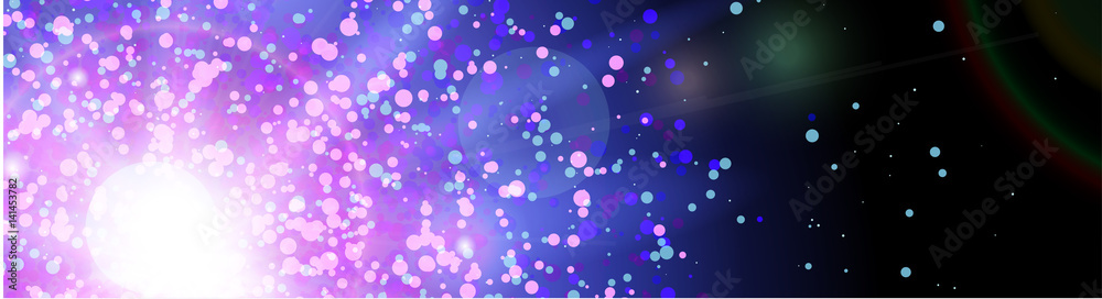 Space background with blue light from behind Space background with blue light from behind