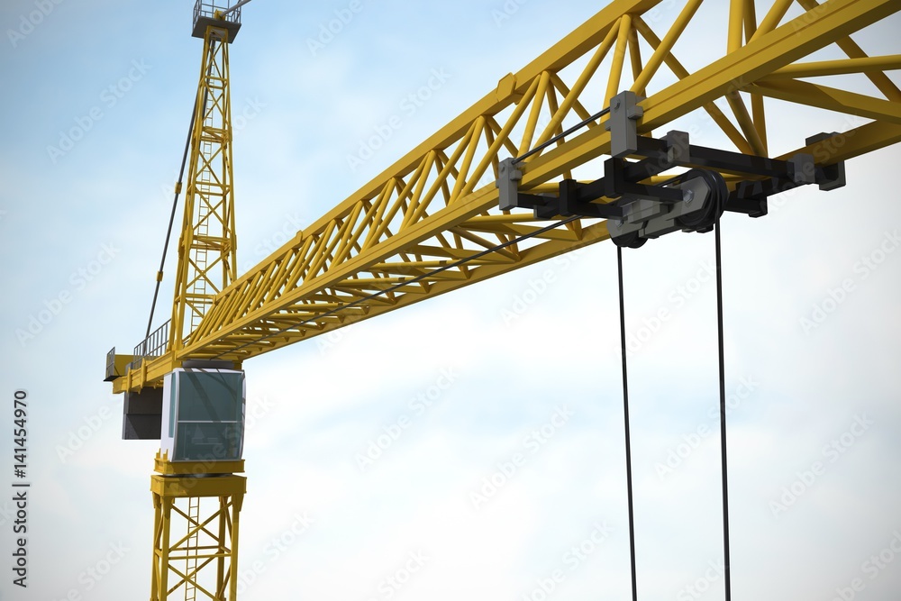 Composite image of studio shoot of a crane Composite image of studio shoot of a crane