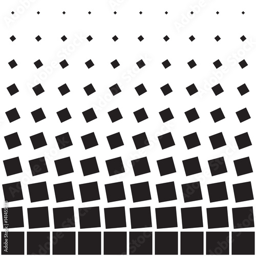 Abstract geometric background of black squares, halftone