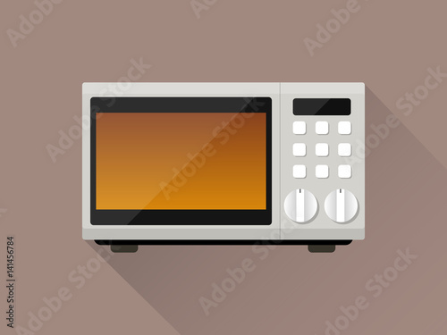 Microwave icon with long shadow