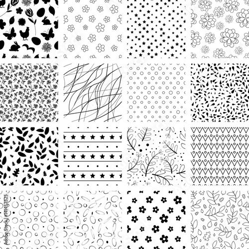 Set of Seamless Easter Patterns
