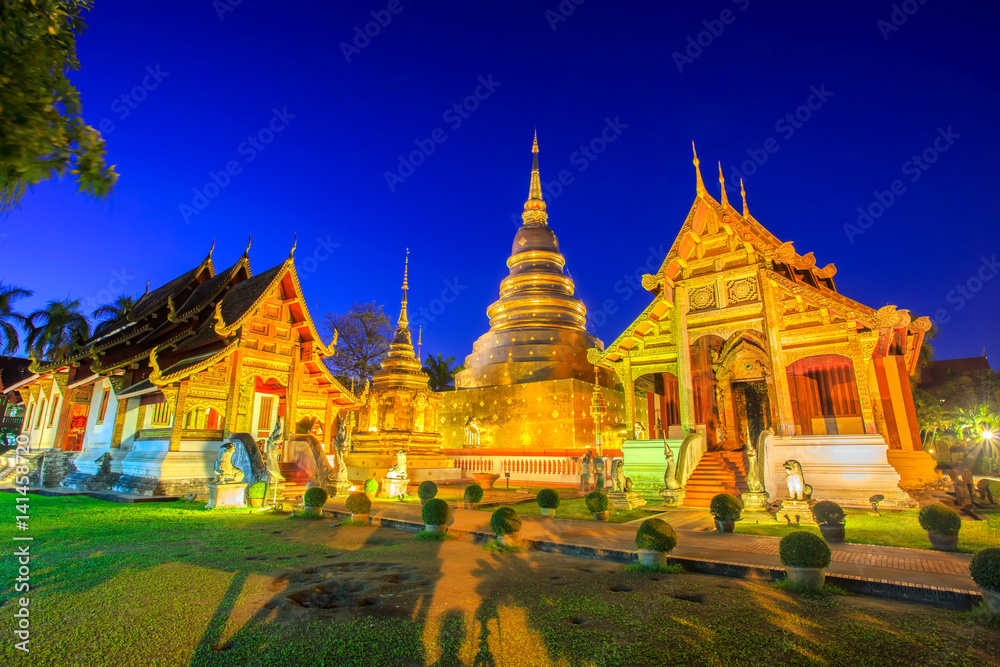 Fototapeta premium Wat Phra Singh is located in the western part of the old city center of Chiang Mai, Thailand